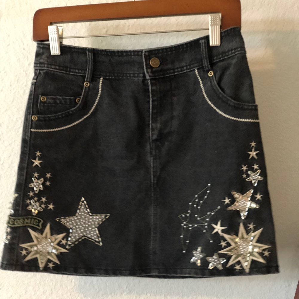 Spell & The Gypsy Celestial Denim Skirt Size Small
